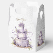 パーティーケーキラベンダーフローラ水彩エレガント フェイバーボックス (オープン)