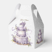 パーティーケーキラベンダーフローラ水彩エレガント フェイバーボックス (正面サイド)