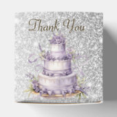 パーティーケーキラベンダーフローラ水彩エレガント フェイバーボックス (上部)