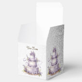 パーティーケーキラベンダーフローラ水彩エレガント フェイバーボックス (オープン)