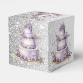 パーティーケーキラベンダーフローラ水彩エレガント フェイバーボックス (裏面サイド)
