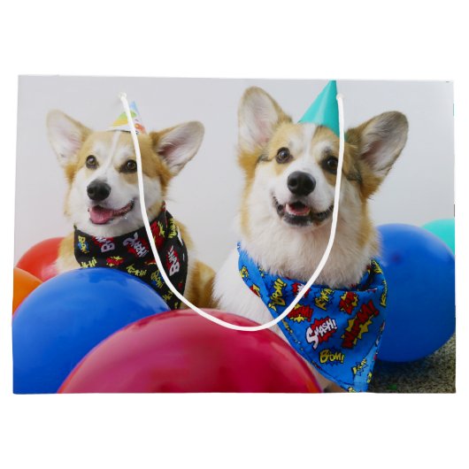 パーティーコーギ抱き枕 ラージペーパーバッグ (裏面)