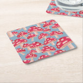 パーティーコースターへの菌類 スクエアペーパーコースター (アングル)