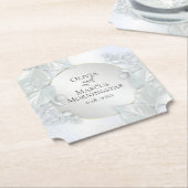 パーティーコースター | アイスブルーきらめく ペーパーコースター (アングル)