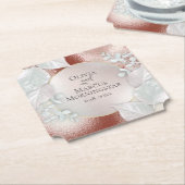 パーティーコースター |テラコッタラストきらめく ペーパーコースター (アングル)