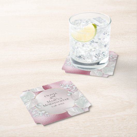 パーティーコースター | Wispy Burgundyきらめく ペーパーコースター (インサイチュ)