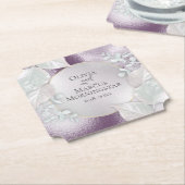 パーティーコースター | Wispy Eggplantきらめく ペーパーコースター (アングル)