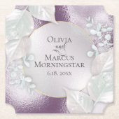 パーティーコースター | Wispy Eggplantきらめく ペーパーコースター (正面)