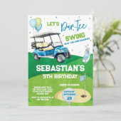 パーティーゴルフの誕生日招待状 招待状 (スタンド正面)