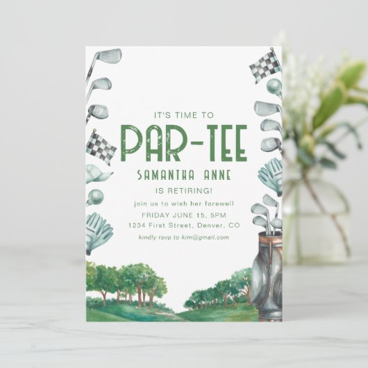 パーティーゴルフテーマ退職パーティーへ 招待状 (スタンド正面)