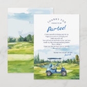 パーティーゴルフ バースデー ブルー サンキューカード (正面/裏面)