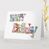 パーティーサイズ誕生日カード カード (黄色い花)