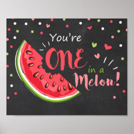 パーティーサイン ワンメロン 誕生日飾り 産室 ポスター