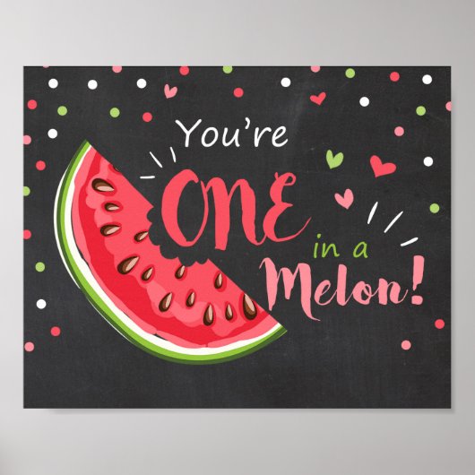 パーティーサイン ワンメロン 誕生日飾り 産室 ポスター (正面)