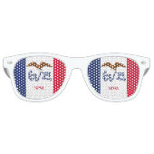 パーティーサングラスとアイオワ州旗（アメリカ） レトロサングラス (正面)