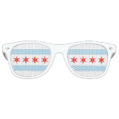 パーティーサングラスとアメリカ合衆国シカゴ国旗 レトロサングラス (正面)
