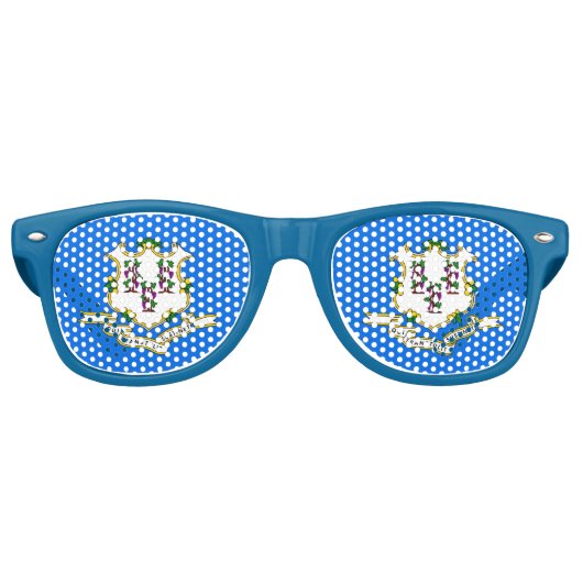 パーティーサングラスとコネチカット州旗 レトロサングラス (正面)