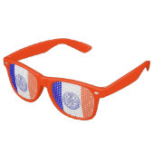 パーティーサングラスとニューヨーク市旗 レトロサングラス (アングル)