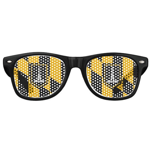 パーティーサングラスとボルチモア国旗 レトロサングラス (正面)