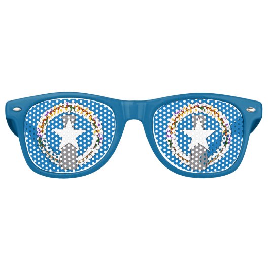 パーティーサングラスと北マリアナ国旗 レトロサングラス (正面)