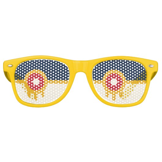 パーティーサングラス、オクラホマ、タルサ州旗 レトロサングラス (正面)