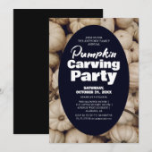 パーティーシンプルハロウィンン彫りカボチャ不気味 招待状 (正面/裏面)