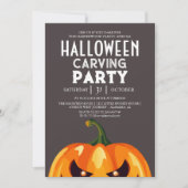 パーティーシンプルハロウィンン彫りカボチャ不気味 招待状 (正面)