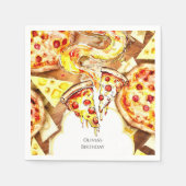 パーティーシンプルピザ誕生日 スタンダードカクテルナプキン (正面)
