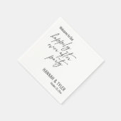 パーティーシンプルブラック&ホワイトの後に幸せに スタンダードカクテルナプキン (角)