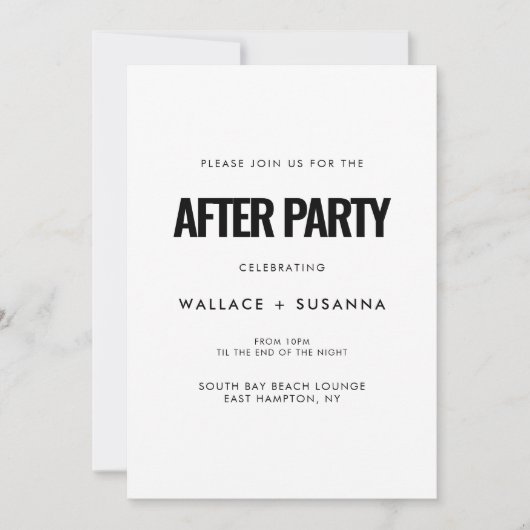 パーティーシンプル後のミニマル主義者 招待状 (正面)