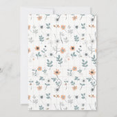 パーティーシンプル招待状とフローラの表示 招待状 (裏面)