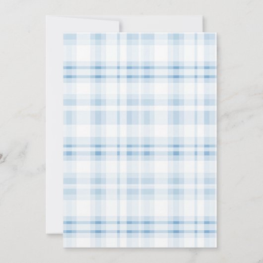 パーティーシンプル招待状とPlaidを参照 招待状 (裏面)