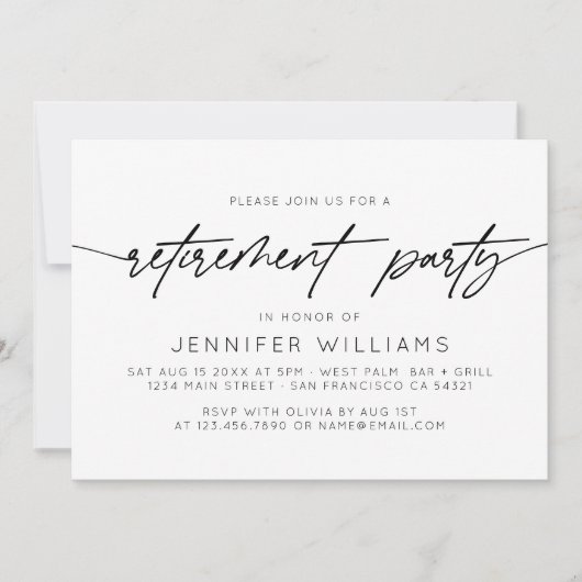 パーティーシンプル横の写真 招待状 (正面)