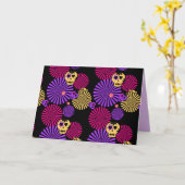 パーティースカルグリーティングカード カード (黄色い花)