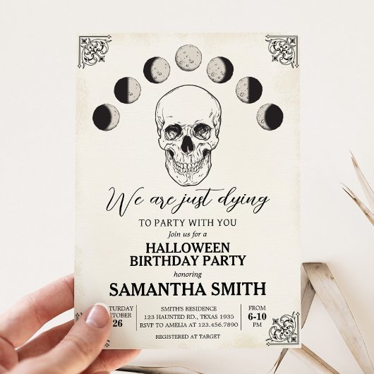パーティースカルハロウィーン誕生日パーティーにダイイング 招待状