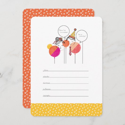 パーティースタッフ4.5インチx 6.25インチ招待状 招待状 (正面/裏面)