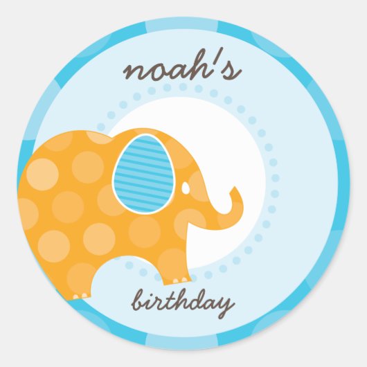 パーティースタンプ：: elephant 2 ラウンドシール (正面)