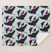 パーティースティングレイカラフルパターン シェルパブランケット (正面(横))