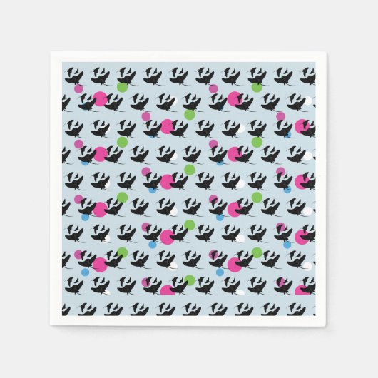 パーティースティングレイカラフルパターン スタンダードカクテルナプキン (正面)