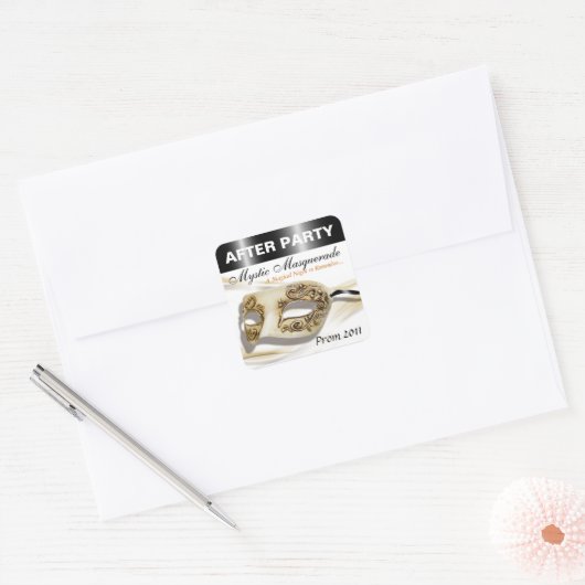 パーティーステッカー後の仮装プロム スクエアシール (封筒)
