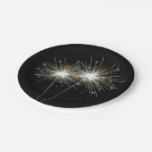 パーティースパークラーズオンブラック紙プレート ペーパープレート (アングル)