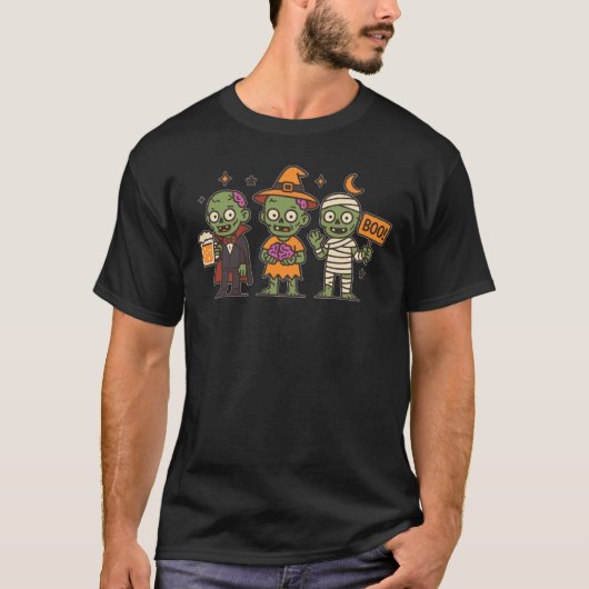 パーティーゾンビ ラインナップ Tシャツ ハロウィン ゾンビ 幽霊 グッズ (正面)