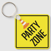パーティーゾーンメタルスクエアキーチェーン キーホルダー (正面)