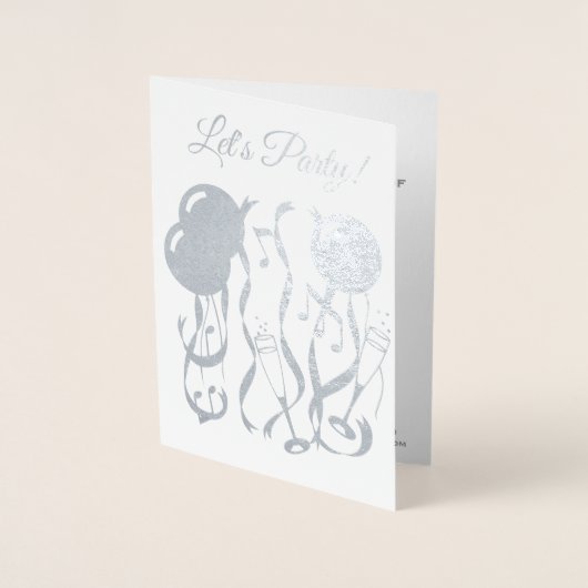 パーティータイカスタムム25周年記念招待状 箔カード (正面)