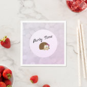 パーティータイムの女の子のハリネズミ スタンダードカクテルナプキン (インサイチュ)