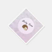 パーティータイムの女の子のハリネズミ スタンダードカクテルナプキン (角)