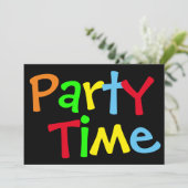 パーティータイムの誕生日パーティー招待状 招待状 (スタンド正面)