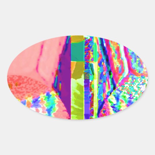 パーティータイムアートクラブキャバレー踊りおもしろいギフト 楕円形シール (正面)