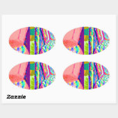 パーティータイムアートクラブキャバレー踊りおもしろいギフト 楕円形シール (シート)