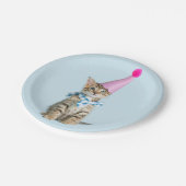 パーティータイムカップケーキ誕生日キッテンお祝い ペーパープレート (アングル)